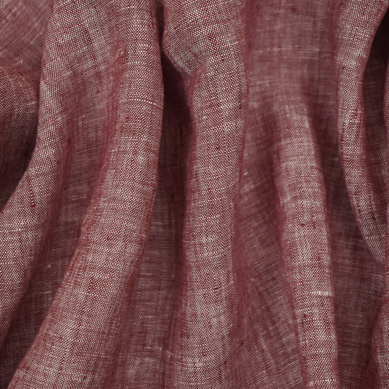 Red-White Spence Bryson Textured Washed Irish Linen Chambray Woven Fabric By the Yard